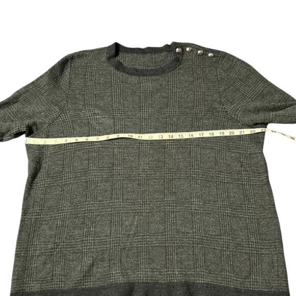 Lauren Ralph Lauren Plaid Size 100% Wool Multi Gray Sweater - Picture 9 of 13